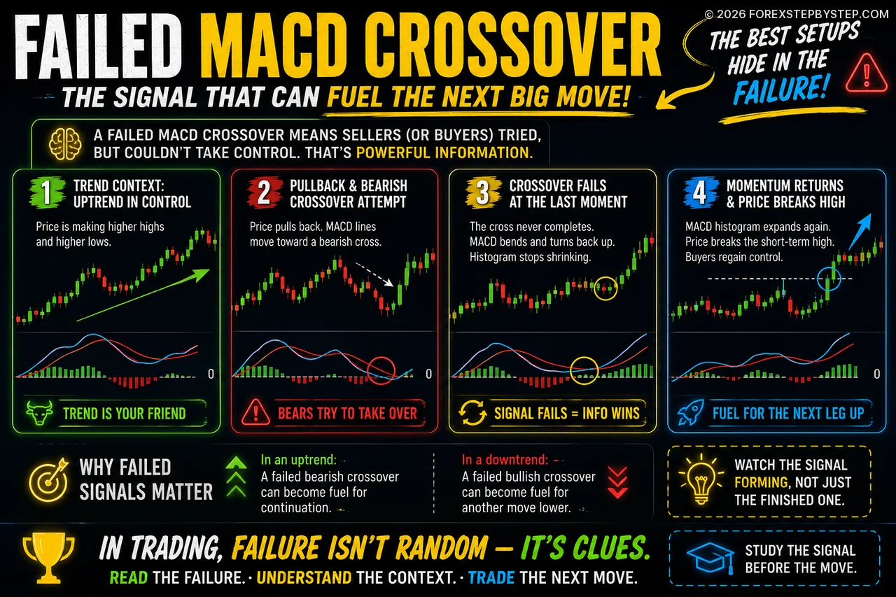 The hidden MACD signal that appears when a crossover fails before the next move.
