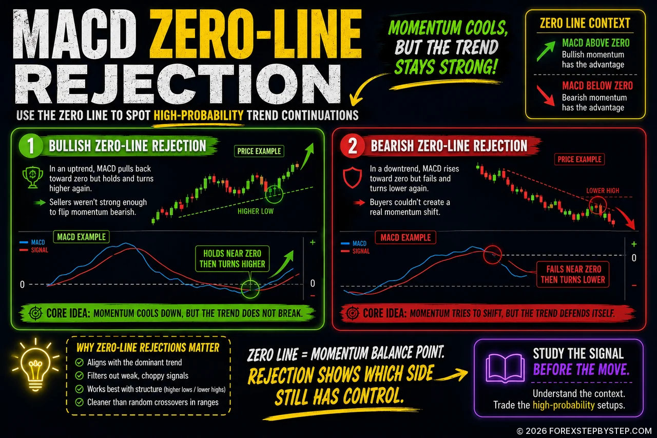 Can MACD reveal trend strength before the next move? Zero-line rejection explained.