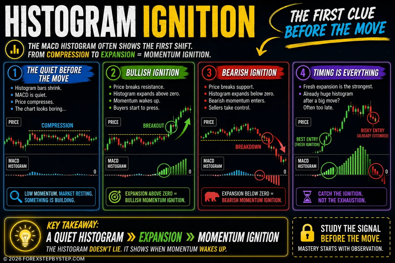 MACD histogram ignition: the quiet signal before momentum wakes up.